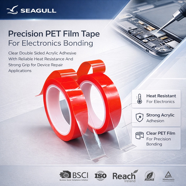 Double Sided PET Tape For Electronic Bonding